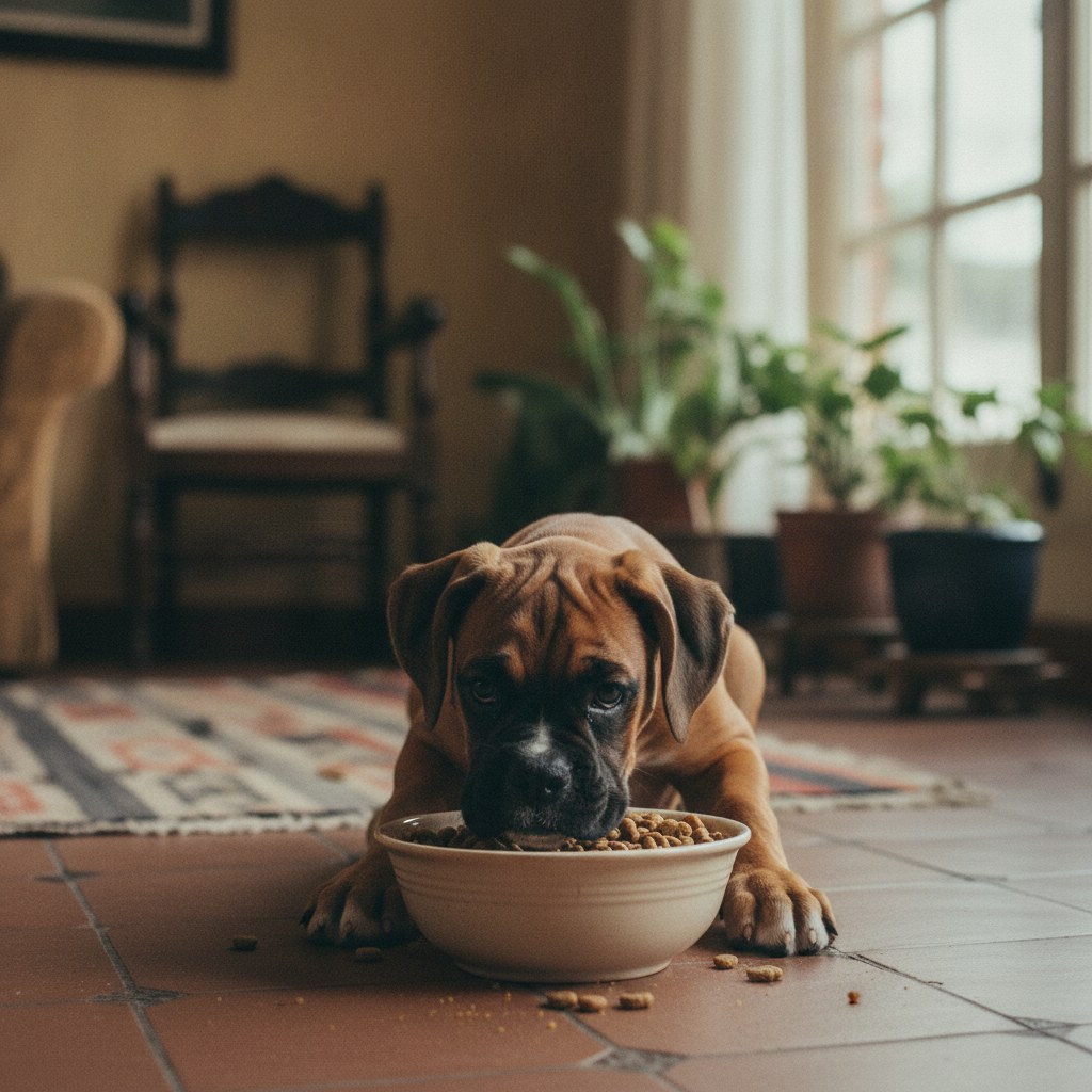 Ideal para la raza: cachorro comiendo