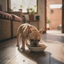 Ideal para la raza: cachorro comiendo