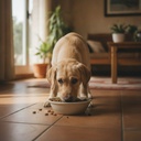 Ideal para la raza: cachorro comiendo