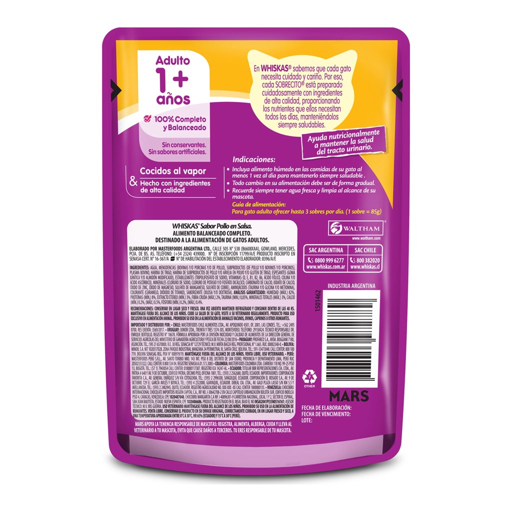 Whiskas Adulto Pollo Salsa 85Gr – foto 2