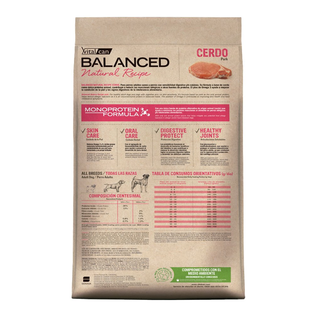 Balanced Perro Nat Recipe Cerdo X15 – foto 2