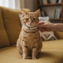 Collar colocado en el gato