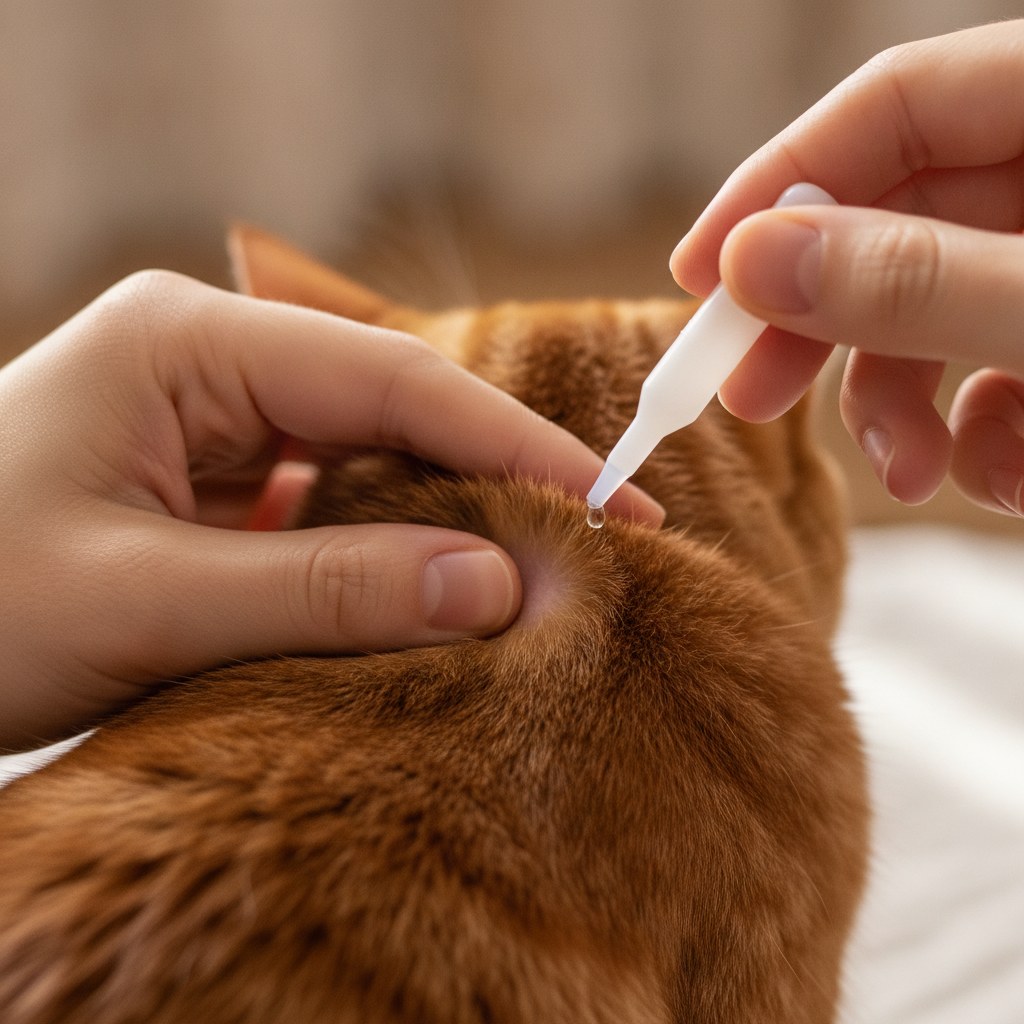 CÃ³mo aplicar la pipeta en gatos: en la nuca, sobre la piel