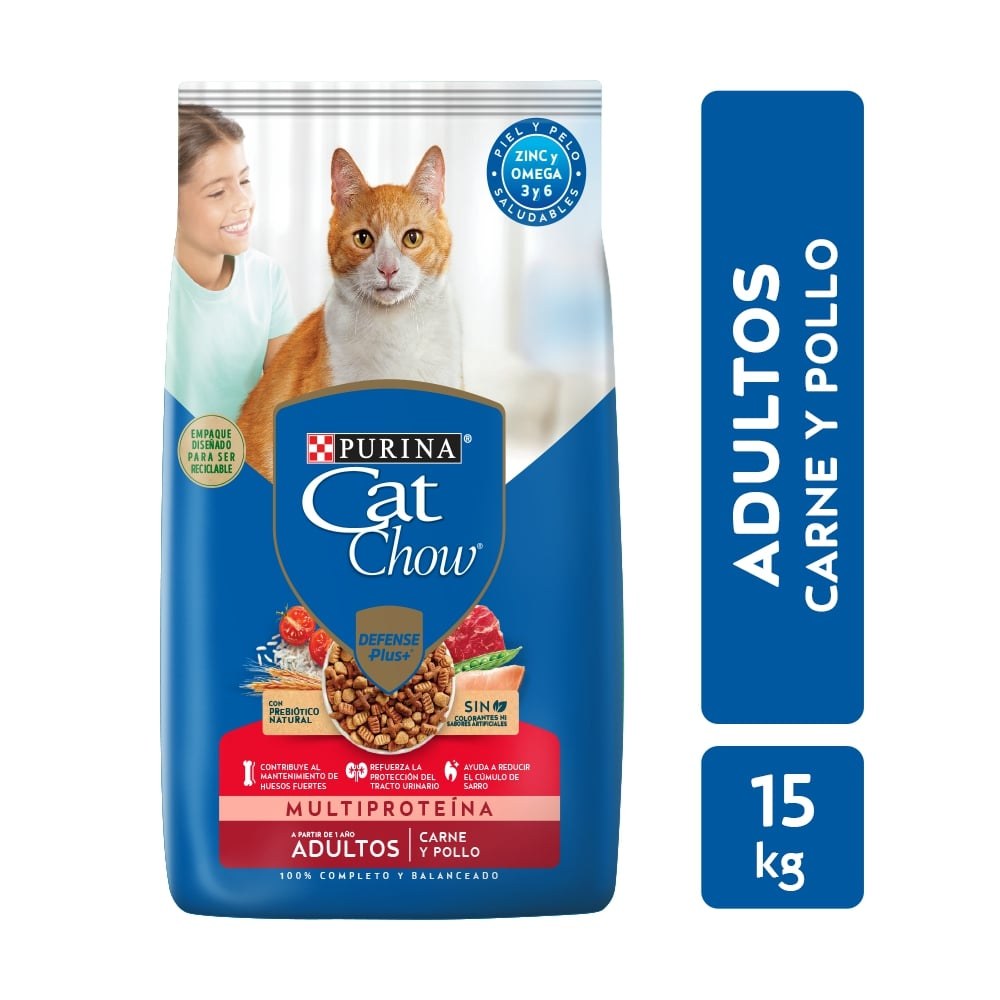 CAT CHOW Ad. Activos Carne 15 Kg