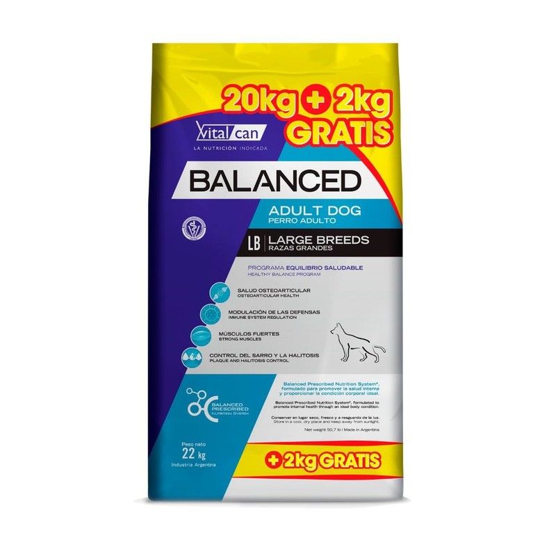 [VIT175] Balanced Perro Adulto Raza Grande X 20K+2Kg