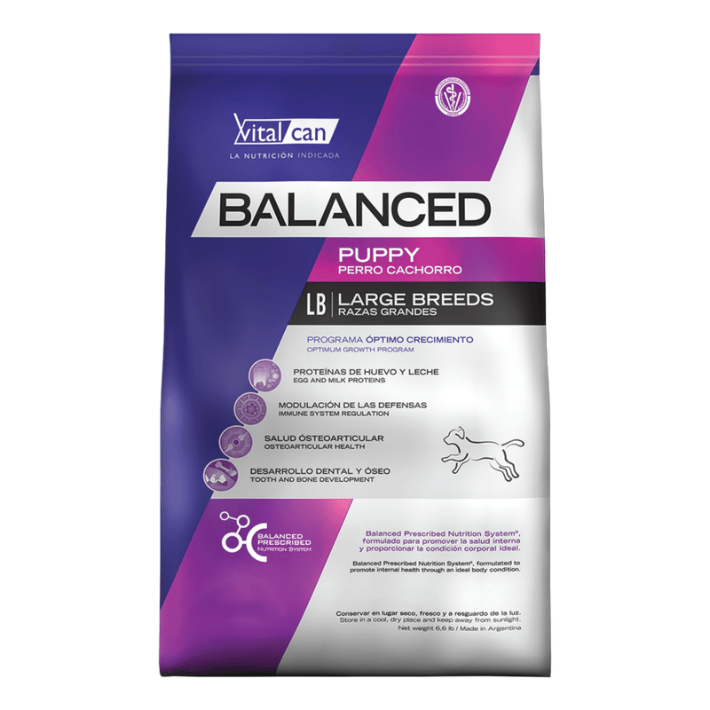 [VIT155] Balanced Perro Cachorro Raza Grande X 20 +3Kg