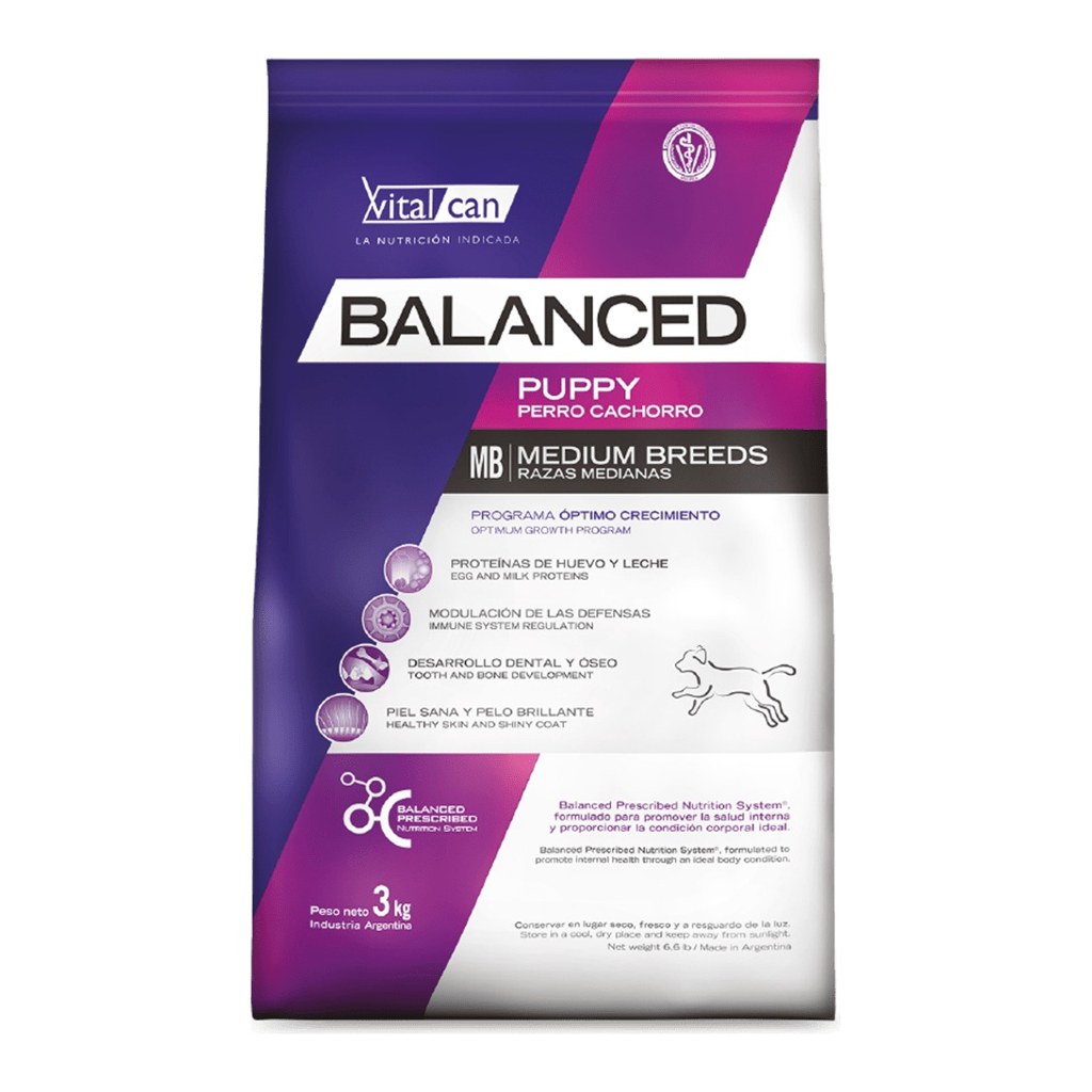 [VIT037] Balanced Perro Cachorro Raza Mediana X 3Kg