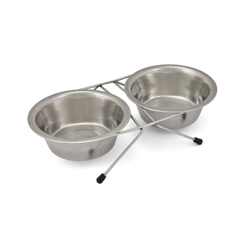 Set Comederos Acero Inox X 2