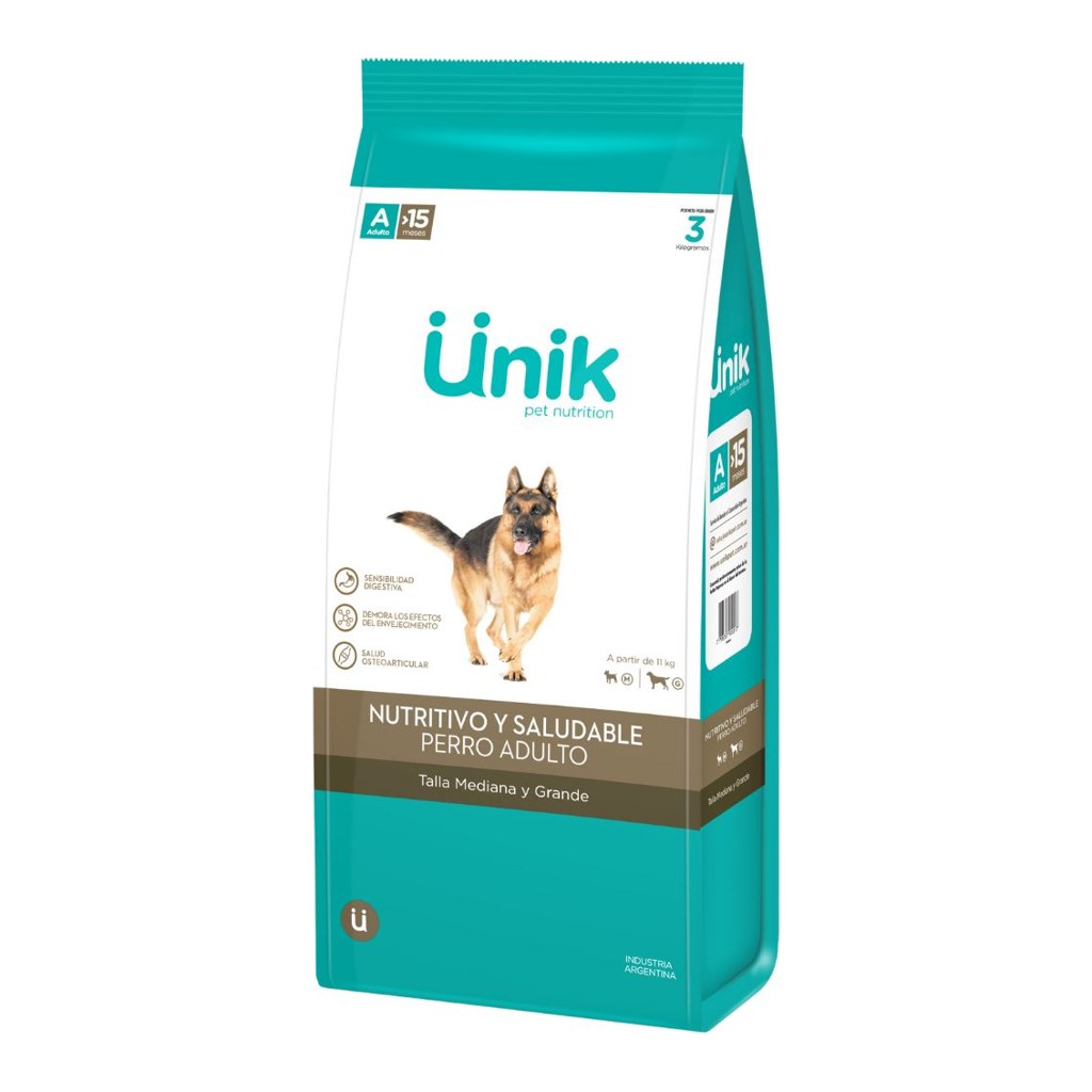 Unik Perro Adulto Talla Mediano/Grande X 3Kg