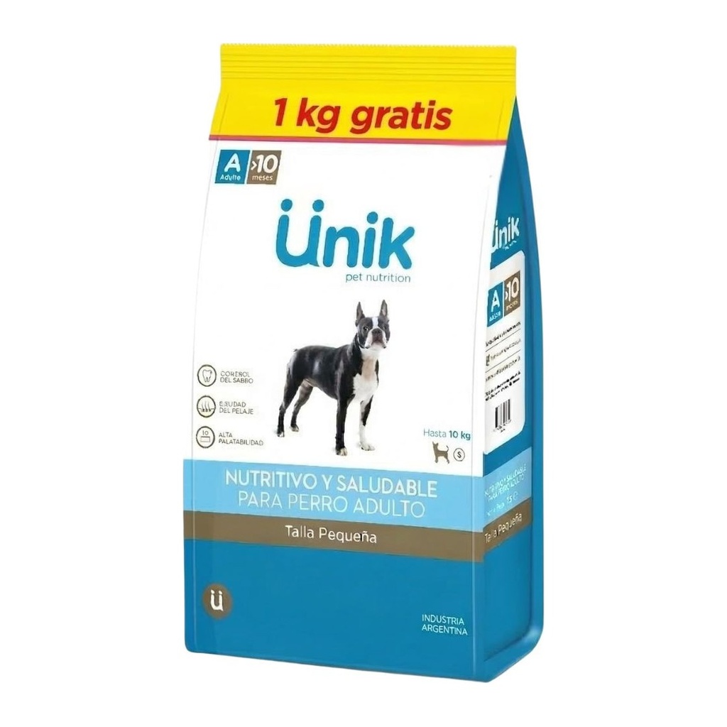 Unik Perro Adulto Talla Pequeña X 3+1Kg