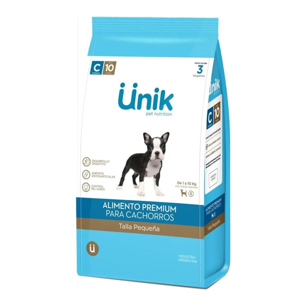 Unik Perro Cachorro Talla Pequeña X 3+1Kg