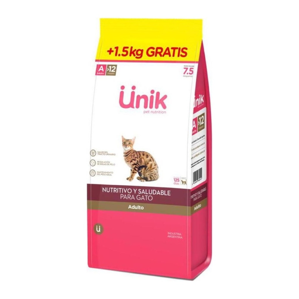 [UNIK014] Unik Gato Adulto X 7,5Kg+1,5Kg