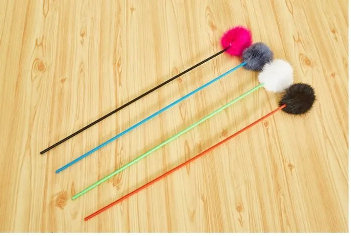 Juguete Gato Varita De Plástico C/Pompon