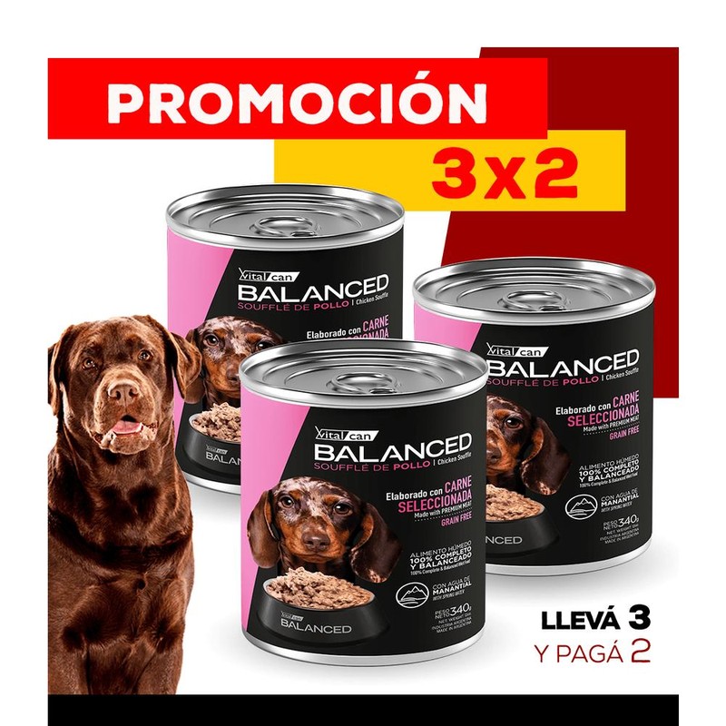 [VIT221] Balanced Souffle Pollo Perro Cachorro 340Gr