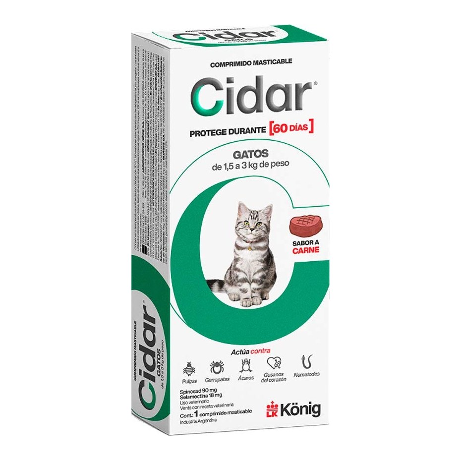 Cidar Gatos 1,5 a 3Kg